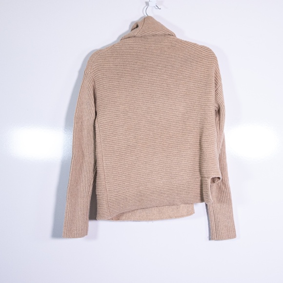 Babaton Aritzia Guell Merino Wool Cashmere Knit Turtleneck Sweater Heather Camel - Picture 4 of 4